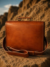 Indiehaat | Pure Leather Laptop Bag Camel Brown