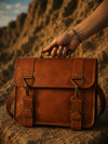 Indiehaat | Pure Leather Laptop Bag Saddle Brown