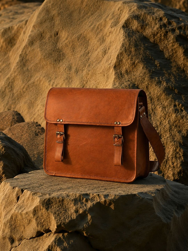 Indiehaat | Pure Leather Laptop Bag Mahogany Brown