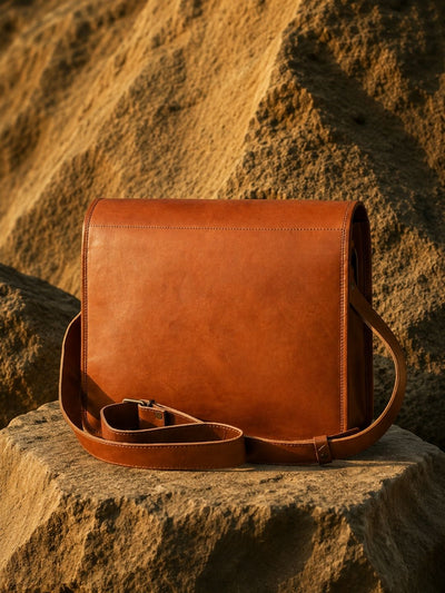 Indiehaat | Pure Leather Laptop Bag Mahogany Brown
