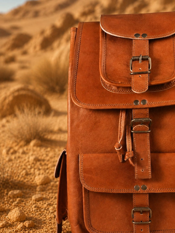Indiehaat | Pure Leather Backpack Amber Brown