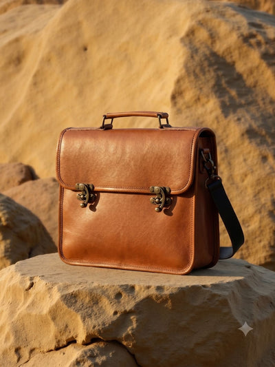Indiehaat | Pure Leather Messenger Bag Cocoa Brown