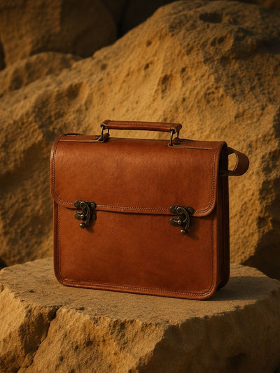 Zariya Pure Leather Messenger Bag Espresso Brown