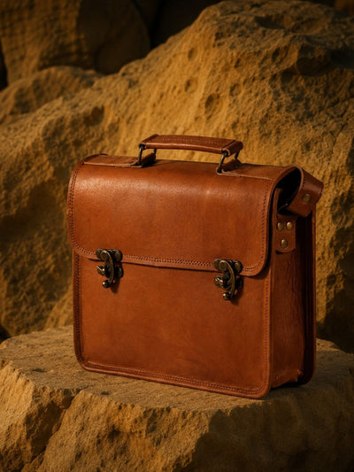 Indiehaat | Pure Leather Messenger Bag Espresso Brown