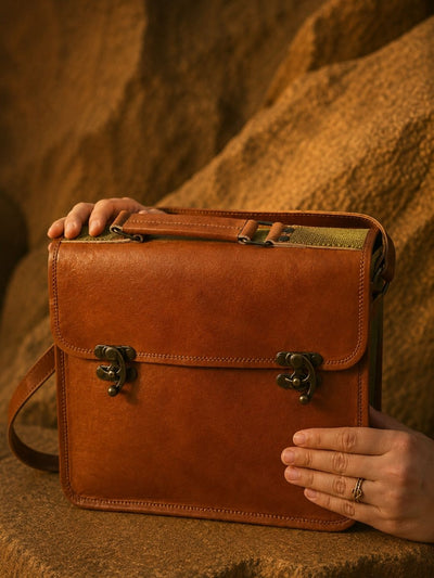 Indiehaat | Pure Leather Messenger Bag Espresso Brown