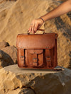 Indiehaat | Pure Leather Messenger Bag Saddle Brown