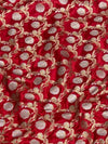 Indiehaat | Red Mashru Katan Silk Saree | Brocade