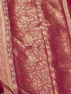 Indiehaat | Red Mashru Katan Silk Saree | Brocade