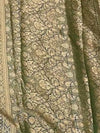 Indiehaat | Green Mashru Katan Silk Saree | Brocade