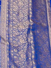 Indiehaat | Blue Mashru Katan Silk Saree | Brocade