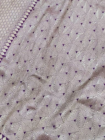 Indiehaat | Purple Mina Mashru Katan Silk Saree | Meenakari