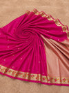 Indiehaat | Pink Mina Mashru Katan Silk Saree | Meenakari