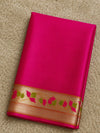 Indiehaat | Pink Mina Mashru Katan Silk Saree | Meenakari