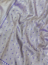 Indiehaat | Blue Mina Mashru Katan Silk Saree | Meenakari