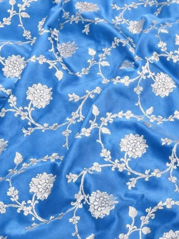 Indiehaat | Blue Mashru Katan Silk Saree | Brocade