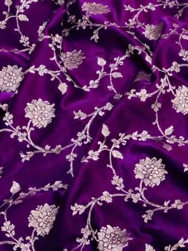 Indiehaat | Purple Mashru Katan Silk Saree | Brocade