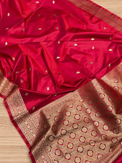 Roop Vaibhav Mashru Katan Silk Saree Deep Magenta