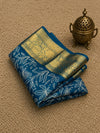 Indiehaat | Blue Organza Silk Saree | Embroidery