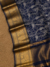 Indiehaat | Blue Organza Silk Saree | Embroidery