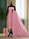 Indiehaat | Pink Kota Doria Suit Set | Embroidery