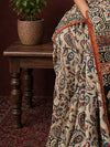 Indiehaat | Beige Chanderi Silk Kalamkari Saree