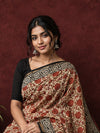 Indiehaat | Beige Chanderi Silk Kalamkari Saree