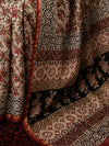 Indiehaat | Beige Chanderi Silk Kalamkari Saree
