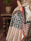 Indiehaat | Beige Chanderi Silk Kalamkari Saree