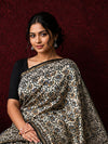 Indiehaat | Beige Chanderi Silk Kalamkari Saree