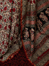 Indiehaat | Beige Chanderi Silk Kalamkari Saree