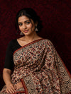 Indiehaat | Beige Chanderi Silk Kalamkari Saree