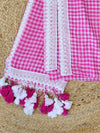 Indiehaat | Pink Pure Mul Cotton Handloom Saree