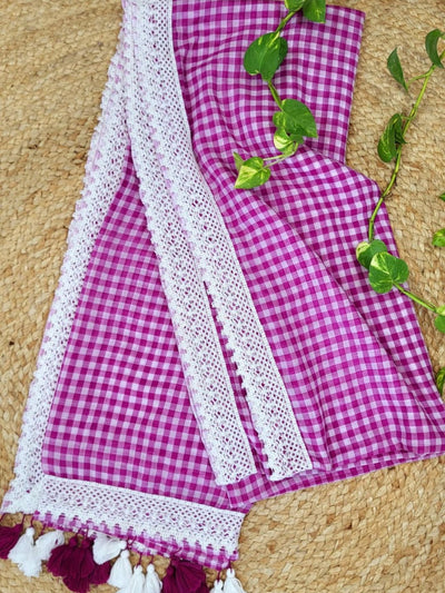 Mihika Pure Mul Cotton Handloom Saree Magenta