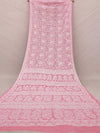 Indiehaat | Pink Georgette Chikankari Saree | Party Wear