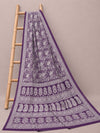 Indiehaat | Purple Georgette Chikankari Saree | Party Wear