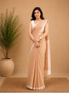 Indiehaat | Peach Khadi Cotton Handloom Saree