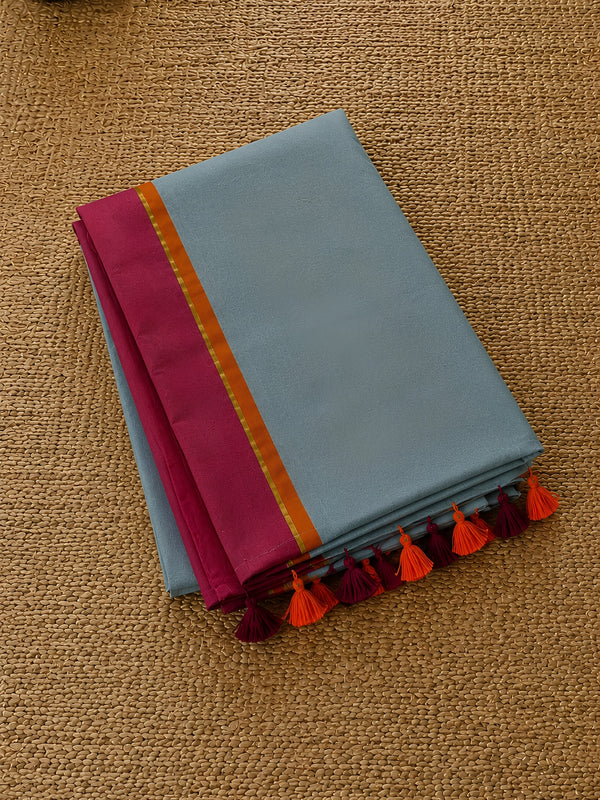 Indiehaat | Blue Mul Cotton Handloom Saree