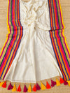 Indiehaat | White Mul Cotton Handloom Saree