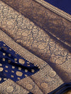 Indiehaat | Blue Katan Silk Saree | Brocade Weaving
