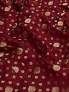 Indiehaat | Maroon Katan Silk Saree | Brocade Weaving