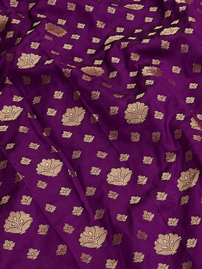 Indiehaat | Purple Katan Silk Saree | Brocade Weaving