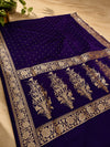 Indiehaat | Purple Mashru Katan Silk Brocade Saree