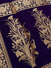 Indiehaat | Purple Mashru Katan Silk Brocade Saree