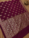 Indiehaat | Deep Purple Mashru Alfi Katan Silk Saree