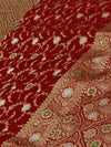 Indiehaat | Red Mashru Alfi Silk Mina Jaal Saree
