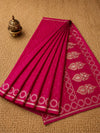 Indiehaat | Fuchsia Pink Mashru Silk Brocade Saree
