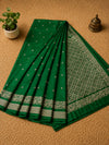 Indiehaat | Green Forest Weave Mashru Silk Saree