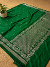Indiehaat | Green Forest Weave Mashru Silk Saree
