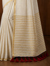 Indiehaat | Ivory Pure Mul Cotton Sequin Saree