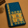 Indiehaat | Handloom Weaving Paithani Silk Saree Blue